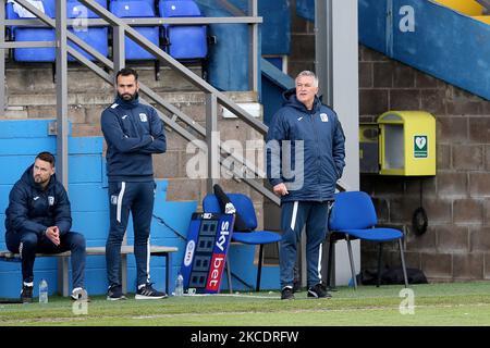 Rob Kelly, gardien de rang, lors du match Sky Bet League 2 entre Barrow et Southend United à Holker Street, Barrow-in-Furness, le samedi 1st mai 2021. (Photo de Mark Fletcher/MI News/NurPhoto) Banque D'Images