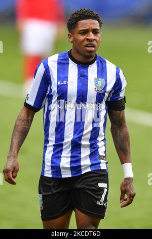 Kadeem Harris de Sheffield mercredi lors du match de championnat Sky Bet entre Sheffield mercredi et Nottingham Forest à Hillsborough, Sheffield, le samedi 1st mai 2021. (Photo de Jon Hobley/MI News/NurPhoto) Banque D'Images