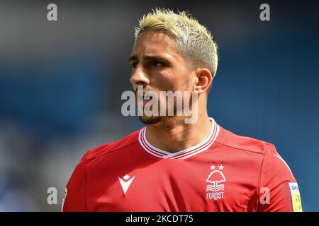 Anthony Knockaert (28) de la forêt de Nottingham lors du match de championnat Sky Bet entre Sheffield mercredi et la forêt de Nottingham à Hillsborough, Sheffield, le samedi 1st mai 2021. (Photo de Jon Hobley/MI News/NurPhoto) Banque D'Images