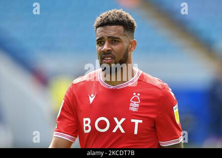 Cyrus Christie (2) de la forêt de Nottingham lors du match de championnat Sky Bet entre Sheffield mercredi et la forêt de Nottingham à Hillsborough, Sheffield, le samedi 1st mai 2021. (Photo de Jon Hobley/MI News/NurPhoto) Banque D'Images