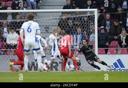 Kamil Wilczek, du FC Copenhague, a marquant son premier but lors du match des Superliga danois entre le FC Copenhague et l'AGF d'Aarhus au stade Parken, Copenhague, Danemark, sur 3 mai 2021. (Photo par Ulrik Pedersen/NurPhoto) Banque D'Images