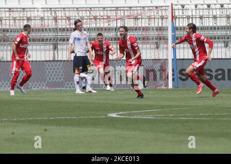 Andrea Barberis de l'AC Monza fêtez le but pendant le match de la série B entre l'AC Monza et la Conférence américaine au Stadio Brianteo sur 04 mai 2021 à Monza, Italie (photo de Mairo Cinquetti/NurPhoto) Banque D'Images