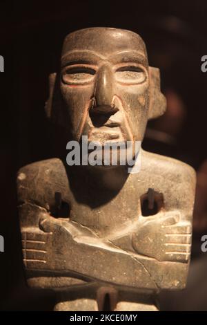 Objets exposés au Musée chilien d'art précolombien (Museo Chileno de Arte Precolombino) à Santiago, au Chili. (Photo de Creative Touch Imaging Ltd./NurPhoto) Banque D'Images