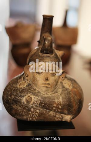 Objets exposés au Musée chilien d'art précolombien (Museo Chileno de Arte Precolombino) à Santiago, au Chili. (Photo de Creative Touch Imaging Ltd./NurPhoto) Banque D'Images