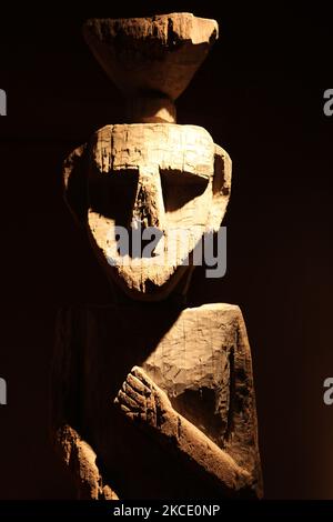 Objets exposés au Musée chilien d'art précolombien (Museo Chileno de Arte Precolombino) à Santiago, au Chili. (Photo de Creative Touch Imaging Ltd./NurPhoto) Banque D'Images