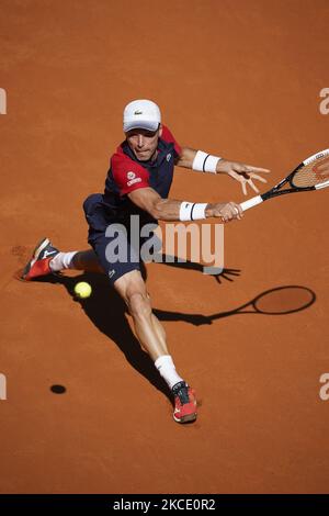 Roberto Bautista de l'Espagne en action duringinin ses hommes célibataires match contre Marco Cecchinato de l'Italie pendant le sixième jour de l'ouverture de Mutua Madrid à la Caja Magica sur 04 mai 2021 à Madrid, Espagne. (Photo par Oscar Gonzalez/NurPhoto) Banque D'Images