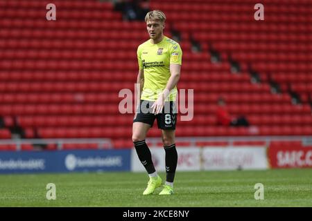 Ryan Watson, de Northampton Town, lors du match Sky Bet League 1 entre Sunderland et Northampton Town au stade de Light, Sunderland, Royaume-Uni, le 9th mai 2021. (Photo de Mark Fletcher/MI News/NurPhoto) Banque D'Images