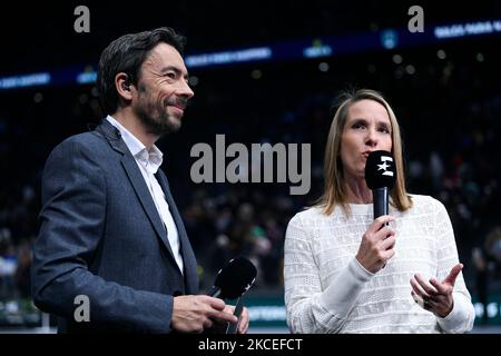 Justine Henin, consultante pour la chaîne de télévision Eurosport lors du Rolex Paris Masters, tournoi ATP Masters 1000 tennis, sur 4 novembre 2022 à l'Accor Arena de Paris, France. Photo de Victor Joly/ABACAPRESS.COM crédit: Victor Joly/Alay Live News Banque D'Images