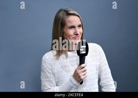 Justine Henin, consultante pour la chaîne de télévision Eurosport lors du Rolex Paris Masters, tournoi ATP Masters 1000 tennis, sur 4 novembre 2022 à l'Accor Arena de Paris, France. Photo de Victor Joly/ABACAPRESS.COM crédit: Victor Joly/Alay Live News Banque D'Images