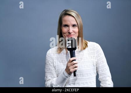 Justine Henin, consultante pour la chaîne de télévision Eurosport lors du Rolex Paris Masters, tournoi ATP Masters 1000 tennis, sur 4 novembre 2022 à l'Accor Arena de Paris, France. Photo de Victor Joly/ABACAPRESS.COM crédit: Victor Joly/Alay Live News Banque D'Images