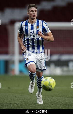 Pacheco de Real Sociedad pendant le match de la Liga Santander entre Atletico de Madrid et Real Sociedad à Estadio Wanda Metropolitano sur 12 mai 2021 à Madrid, Espagne. Les stades sportifs dans toute l'Espagne restent soumis à des restrictions strictes en raison de la pandémie du coronavirus, car les lois de distanciation sociale du gouvernement interdisent aux fans à l'intérieur des lieux, ce qui entraîne le jeu derrière des portes fermées. (Photo de Jose Breton/Pics action/NurPhoto) Banque D'Images