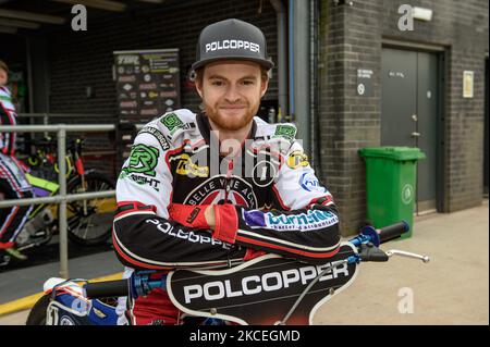 Brady Kurtz - Belle vue Aces pendant la Journée des médias Belle vue Aces au National Speedway Stadium, Manchester, le jeudi 13th mai 2021. (Photo de Ian Charles/MI News/NurPhoto) Banque D'Images