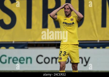 Les Moises Gomez Bordonado de Villarreal pendant le match espagnol de la Liga entre Villarreal cf et Sevilla FC au stade de la Ceramica sur 17 mai 2021. (Photo de Jose Miguel Fernandez/NurPhoto) Banque D'Images