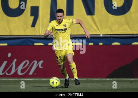 Les Moises Gomez Bordonado de Villarreal pendant le match espagnol de la Liga entre Villarreal cf et Sevilla FC au stade de la Ceramica sur 17 mai 2021. (Photo de Jose Miguel Fernandez/NurPhoto) Banque D'Images