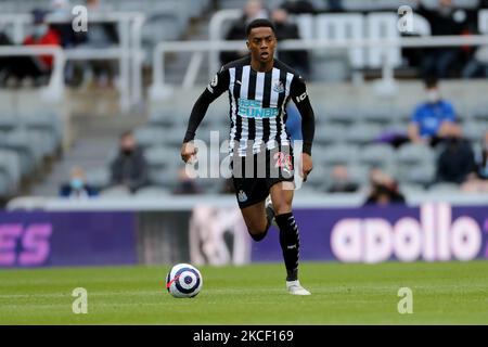 Joe Willock de Newcastle United lors du match de la Premier League entre Newcastle United et Sheffield United à St. James's Park, Newcastle, le mercredi 19th mai 2021. (Photo de Mark Fletcher/MI News/NurPhoto) Banque D'Images