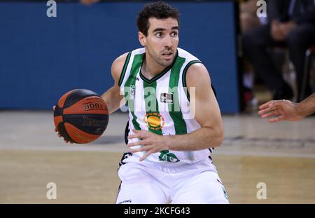 Ferran Bassas lors du match entre le FC Barcelone et le Club Joventut Badalona, correspondant au match de 1st de la finale 1/4 de la Ligue Endesa, joué au Palau Blaugrana, le 1st juin 2021, à Barcelone, Espagne. (Photo de Joan Valls/Urbanandsport/NurPhoto) Banque D'Images