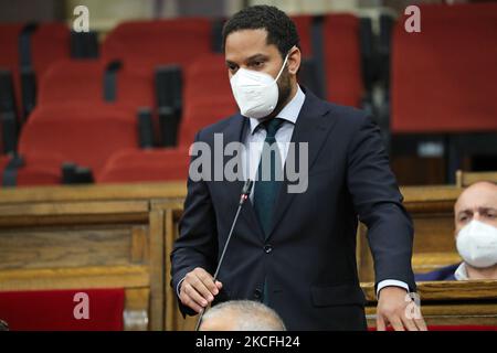 Ignacio Garriga, de Vox, lors de la première session plénière du nouveau gouvernement au Parlement de Catalogne, à Barcelone, Espagne, le 2th juin 2021. (Photo de Joan Valls/Urbanandsport /NurPhoto) Banque D'Images