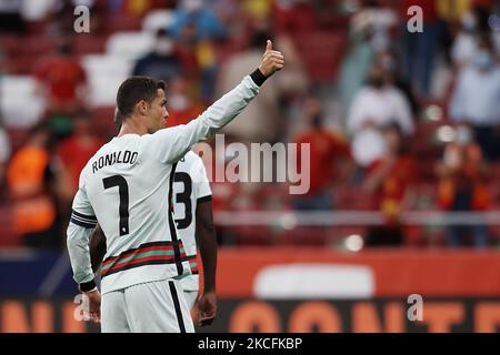 Cristiano Ronaldo (Juventus FC) du Portugal pendant le match international amical entre l'Espagne et le Portugal à l'Estadio Wanda Metropolitano sur 4 juin 2021 à Madrid, Espagne. (Photo de Jose Breton/Pics action/NurPhoto) Banque D'Images