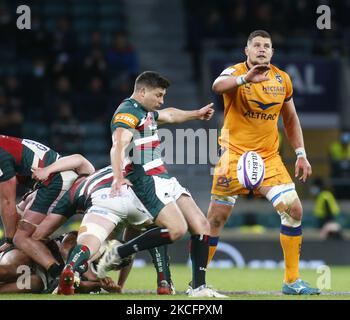 Ben Youngs des Tigres de Leicester lors du match de finale de la coupe du défi entre les Tigres de Leicester et Montpellier, au stade de Twickenham sur 21 mai , 2021 à Londres , Angleterre (photo par action Foto Sport/NurPhoto) Banque D'Images