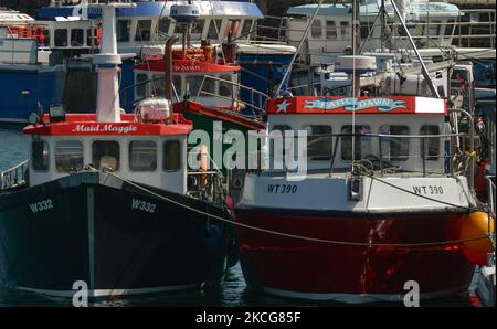 Bateaux de pêche amarrés au port de Kilmore Quay. Le vendredi 18 juin 2021, à Kilmore Quay, comté de Wexford, Irlande. (Photo par Artur Widak/NurPhoto) Banque D'Images