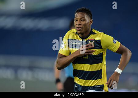 Plata Equador joueur célèbre son but pendant le match contre le Venezuela au stade Engenhão, pour la Copa America 2021, à l'Estadio Olímpico Nilton Santos sur 20 juin 2021 à Rio de Janeiro, Brésil. (Photo de Thiago Ribeiro/NurPhoto) Banque D'Images