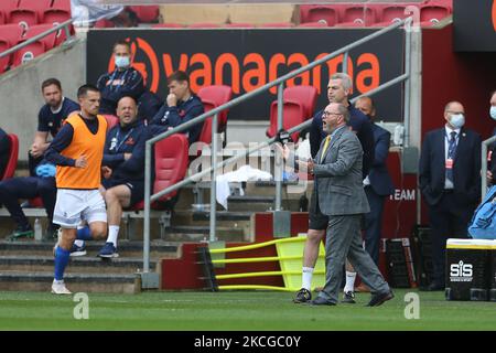 Gary Johnson, directeur de Torquay United, lors de la finale de la Vanarama National League, entre Hartlepool United et Torquay United à Ashton Gate, Bristol, Royaume-Uni, le 20th juin 2021. (Photo de Mark Fletcher/MI News/NurPhoto) Banque D'Images