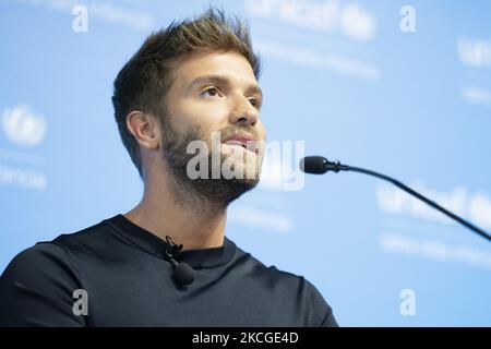 Le chanteur espagnol Pablo Alborán assiste à son annonce en tant qu'Ambassadeur de bonne volonté de l'UNICEF à Auditorio del Colegio de Odontologos y Estomatologos de Madrid sur 24 juin 2021 à Madrid, Espagne. (Photo par Oscar Gonzalez/NurPhoto) Banque D'Images