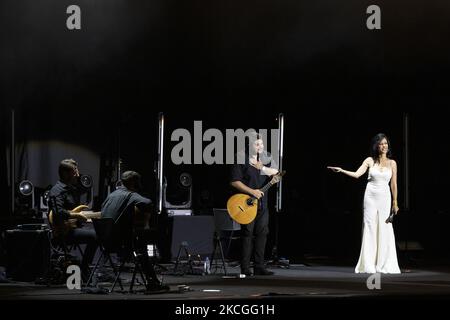 La chanteuse portugaise Ana Moura, présente en concert à l'Arena Super Bock, à Porto, le 25th juin 2021, Porto, Portugal (photo de Rita Franca/NurPhoto) Banque D'Images