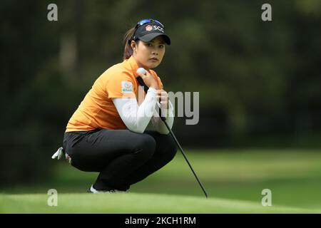 Moria Jutanugarn, de Thaïlande, attend le green 10th lors de la première partie du Marathon LPGA Classic présenté par le tournoi de golf Dana au Highland Meadows Golf Club à Sylvania, Ohio, Etats-Unis, jeudi, 8 juillet 2021. (Photo de Jorge Lemus/NurPhoto) Banque D'Images