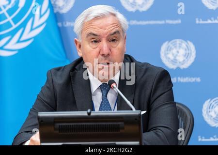 Exposé de presse de l'Ambassadeur Federico Villegas, Président du Conseil des droits de l'homme au Siège de l'ONU sur le 4 novembre 2022 Banque D'Images