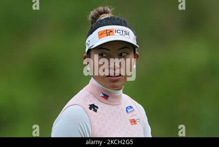 Bianca Pagdanganan, de la ville de Mandaluyong, Philippines, marche sur le fairway 3rd pendant la deuxième partie du tournoi de golf classique du Marathon LPGA au Highland Meadows Golf Club à Sylvania, Ohio, Etats-Unis vendredi, 9 juillet 2021. (Photo par Amy Lemus/NurPhoto) Banque D'Images