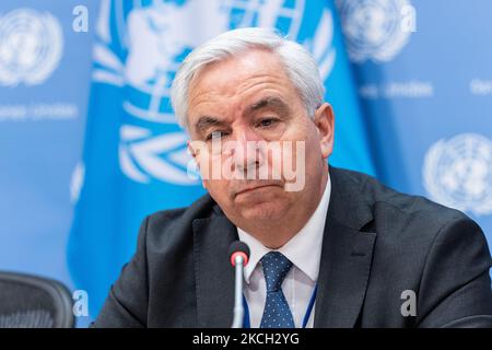 Exposé de presse de l'Ambassadeur Federico Villegas, Président du Conseil des droits de l'homme au Siège de l'ONU sur le 4 novembre 2022 Banque D'Images