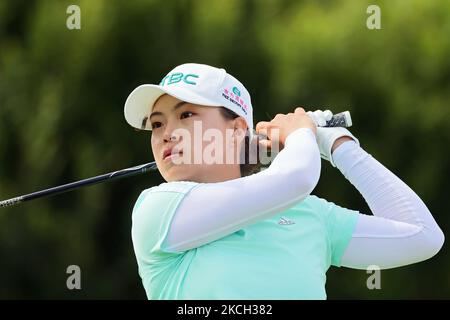 SSU-Chia Cheng, de Taipei chinois, frappe du tee de 4th lors de la troisième partie du tournoi de golf classique du Marathon LPGA au Highland Meadows Golf Club de Sylvania, Ohio, États-Unis Samedi, 10 juillet 2021. (Photo par Amy Lemus/NurPhoto) Banque D'Images