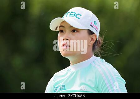 SSU-Chia Cheng, de Taipei chinois, frappe du tee de 4th lors de la troisième partie du tournoi de golf classique du Marathon LPGA au Highland Meadows Golf Club de Sylvania, Ohio, États-Unis Samedi, 10 juillet 2021. (Photo par Amy Lemus/NurPhoto) Banque D'Images