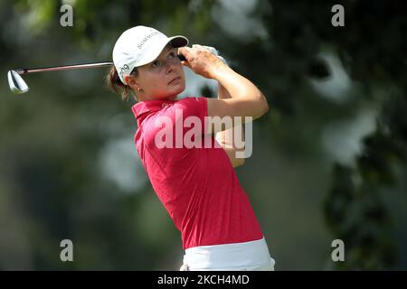 Esther Henseleit, d'Allemagne, se présente au deuxième tour du marathon LPGA Classic présenté par le tournoi de golf Dana au Highland Meadows Golf Club de Sylvania, Ohio, États-Unis, samedi, 10 juillet 2021. (Photo de Jorge Lemus/NurPhoto) Banque D'Images