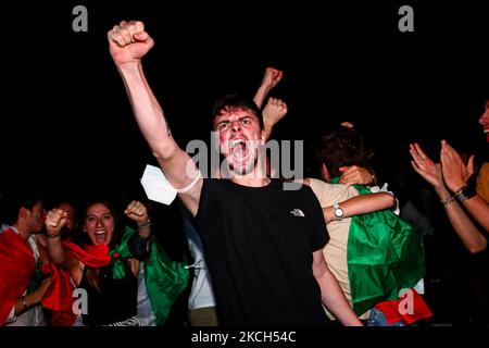 Célébrations de la victoire de l'Italie au Championnat d'Europe de football à Milan, Italie, sur 11 juillet 2021 (photo de Mairo Cinquetti/NurPhoto) Banque D'Images