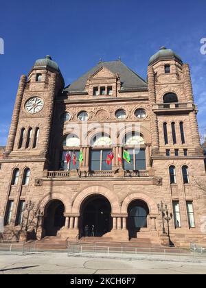 L'édifice de l'Assemblée législative de l'Ontario (parc Queen's) à Toronto, Ontario, Canada, on 11 janvier 2019. L'édifice de l'Assemblée législative de l'Ontario a officiellement ouvert ses portes en 1893. Cet impressionnant édifice roman de Richardsonian est le lieu de rencontre de l'Assemblée législative de l'Ontario. (Photo de Creative Touch Imaging Ltd./NurPhoto) Banque D'Images