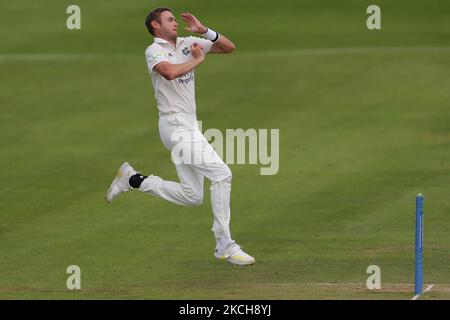 Stuart Broad du bowling de Notinghamshire pendant le match de championnat du comté de LV= entre le Durham County Cricket Club et le Nottinghamshire à Emirates Riverside, Chester le Street le mercredi 14th juillet 2021. (Photo de Mark Fletcher/MI News/NurPhoto) Banque D'Images