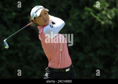 Minjee Lee, d'Australie, s'est envotée sur le cinquième green lors de la dernière ronde du Dow Great Lakes Bay Invitational au Midland Country Club à Midland, Michigan, samedi, 17 juillet 2021. (Photo de Jorge Lemus/NurPhoto) Banque D'Images