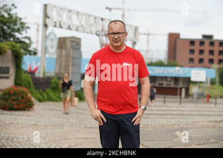 Ancien Médiateur polonais, Commissaire aux droits de l'Homme Adam Bodnar retiré de l'offie par le politisé et entièrement soumis à l'actuel gouvernement la Cour constitutionnelle est vu à Gdansk, Pologne le 17 juillet 2021, Bodnar participe à l'événement Tour de la Constitution pour la promotion de la constitution polonaise et pour la restauration de l'état de droit dans un Parlement dirigé par le gouvernement autoritaire de droit et de justice (PiS) (photo de Michal Fludra/NurPhoto) Banque D'Images