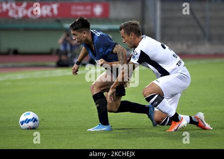 Martin Satriano du FC Internazionale en action lors du match d'avant-saison entre Lugano et le FC Internazionale au stade Cornaredo sur 17 juillet 2021 à Lugano, en Suisse. (Photo de Giuseppe Cottini/NurPhoto) Banque D'Images