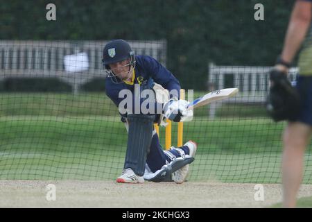 Cameron Bancroft de Durham chauves-souris lors de la séance d'entraînement et de moustiquaires de Durham avant le match de la coupe Royale de Londres avec Kent au terrain du comté de Beckenham, le mercredi 21st juillet 2021. (Photo de will Matthews/MI News/NurPhoto) Banque D'Images