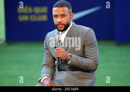 Memphis Delay a présenté comme nouveau joueur du FC Barcelone, le 22th juillet 2021, à Barcelone, en Espagne. -- (photo par Urbanandsport/NurPhoto) Banque D'Images