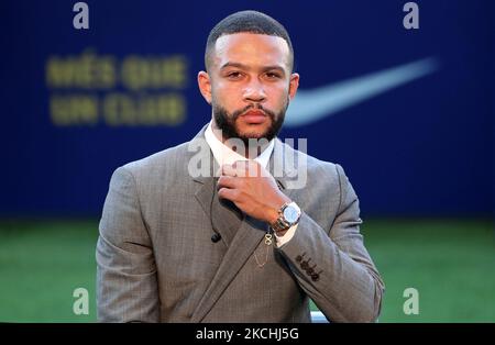 Memphis Delay a présenté comme nouveau joueur du FC Barcelone, le 22th juillet 2021, à Barcelone, en Espagne. -- (photo par Urbanandsport/NurPhoto) Banque D'Images