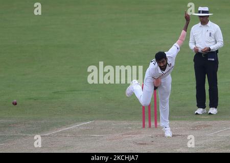 JasEsprit Bumrah of India Bowling lors du match Tour Match entre County Select XI et l'Inde à Emirates Riverside, Chester le Street, le jeudi 22nd juillet 2021. (Photo de Mark Fletcher/MI News/NurPhoto) Banque D'Images