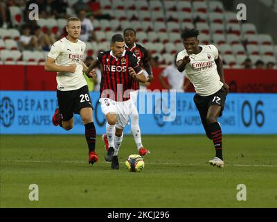 Lucas Da Cunha lors d'un match amical entre Nice et Milan à Nice, sur 31 juillet 2021. (Photo de Loris Roselli/NurPhoto) Banque D'Images