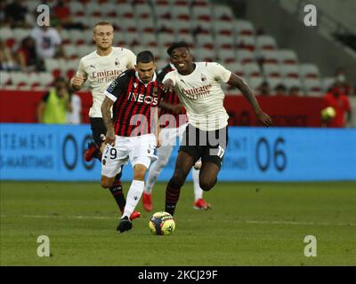 Lucas Da Cunha lors d'un match amical entre Nice et Milan à Nice, sur 31 juillet 2021. (Photo de Loris Roselli/NurPhoto) Banque D'Images