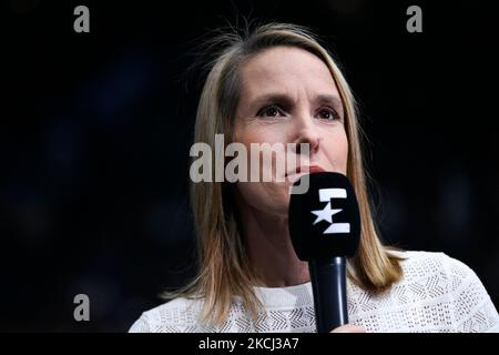 Paris, France. 04th novembre 2022. Justine Henin, consultante pour la chaîne de télévision Eurosport lors du Rolex Paris Masters, tournoi ATP Masters 1000 tennis, sur 4 novembre 2022 à l'Accor Arena de Paris, France. Photo de Victor Joly/ABACAPRESS.COM crédit: Abaca Press/Alay Live News Banque D'Images