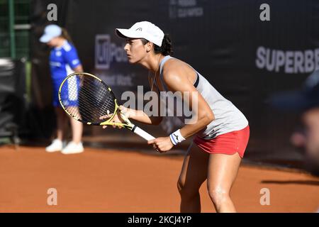 Gabriela TalabÄƒ en action pendant le match contre Alexandra Dulgheru, qualifications célibataires, court 2, Round 2 à Winners Open de Cluj-Napoca, Roumanie, 3 août 2021 (photo de Flaviu Buboi/NurPhoto) Banque D'Images