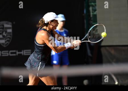 Alexandra Dulgheru en action pendant le match contre Gabriela Talab?, qualifications célibataires, court 2, Round 2 à Winners Open de Cluj-Napoca, Roumanie, 3 août 2021 (photo de Flaviu Buboi/NurPhoto) Banque D'Images